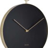 Černé kovové nástěnné hodiny Karlsson Hook