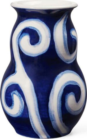 Modrá ručně malovaná váza z kameniny Tulle – Kähler Design. Cvičení