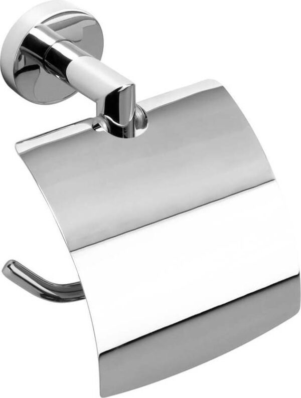 Mosazný držák na toaletní papír ve stříbrné barvě Sapho X-Round. Cvičení