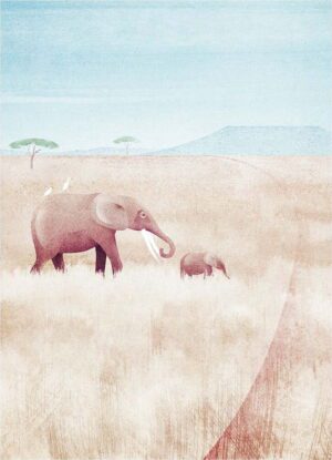 Plakát 30x40 cm Elephants - Travelposter. Cvičení