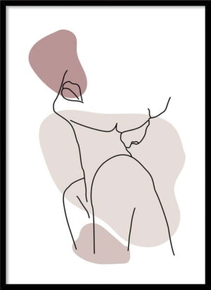 Plakát v rámu 50x70 cm Woman Pink – Styler. Cvičení