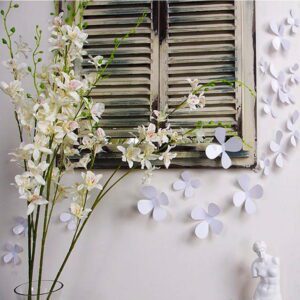 Sada 12 bílých adhezivních 3D samolepek Ambiance Flowers. Cvičení