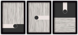 Sada 3 obrazů v černém rámu Vavien Artwork Black 35 x 45 cm. Cvičení