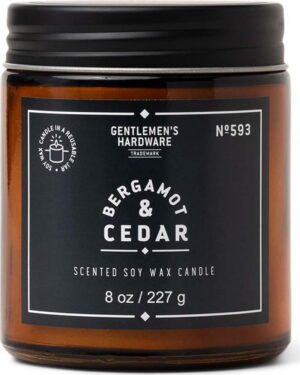 Vonná sojová svíčka doba hoření 48 h Bergamot & Cedar – Gentlemen's Hardware. Cvičení