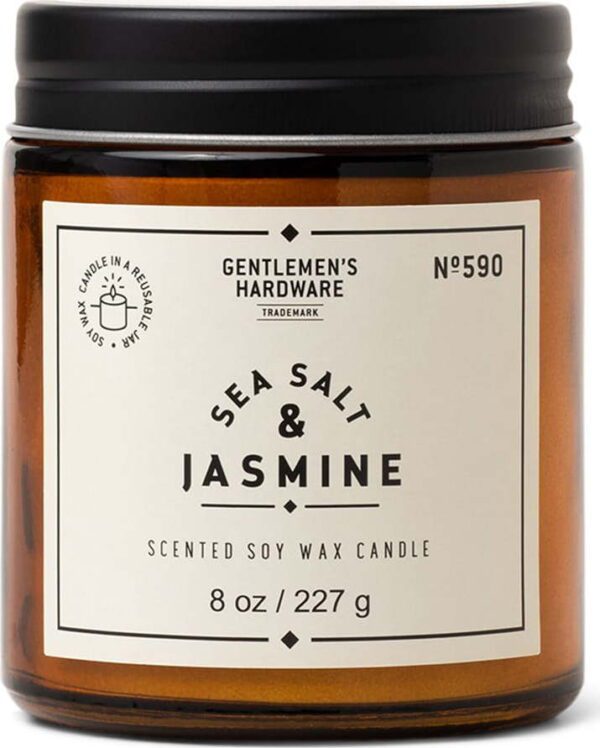 Vonná sojová svíčka doba hoření 48 h Sea Salt & Jasmine – Gentlemen's Hardware. Cvičení