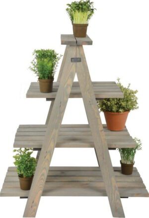 Dřevěný stojan na květiny – Esschert Design. Cvičení