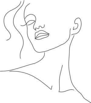 Plakát 29x41 cm Minimal Woman Face Line Art – Veronika Boulová. Cvičení