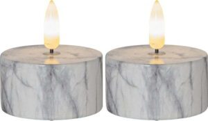 LED svíčky v sadě 2 ks (výška 6 cm) Flamme Marble – Star Trading. Cvičení