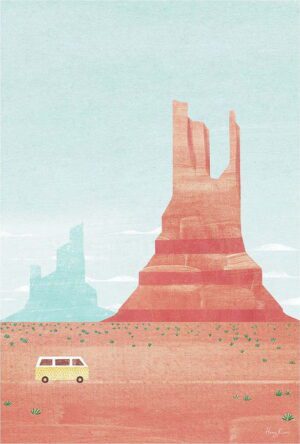 Plakát 30x40 cm Monument Valley - Travelposter. Cvičení