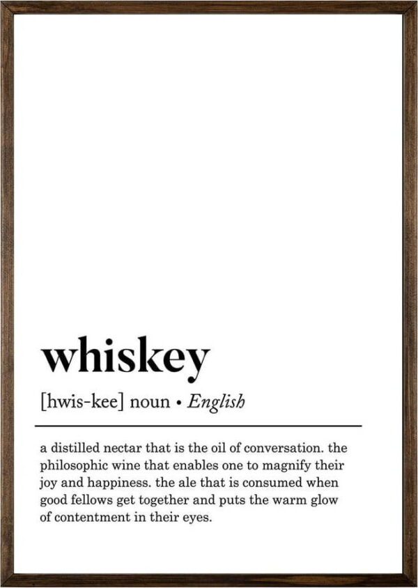 Plakát 50x70 cm Whiskey – Wallity. Cvičení