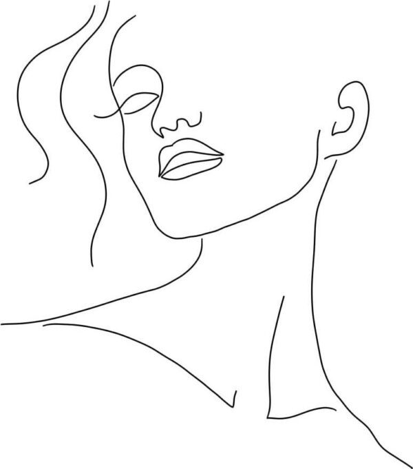 Plakát 29x41 cm Minimal Woman Face Line Art – Veronika Boulová. Cvičení