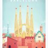 Plakát Travelposter Barcelona