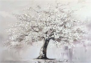 Obraz s ručně malovanými prvky 70x100 cm White Tree – Styler. Cvičení