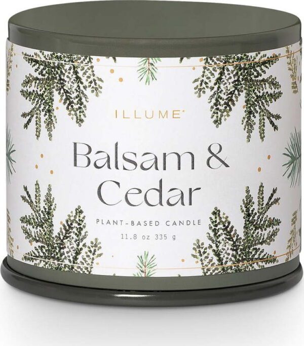 Vonná sojová svíčka doba hoření 50 h Balsam & Cedar – ILLUME x Bloomingville. Cvičení