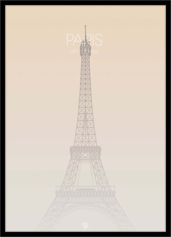 Plakát v rámu 50x70 cm Paris Eiffel Tower – Malerifabrikken. Cvičení